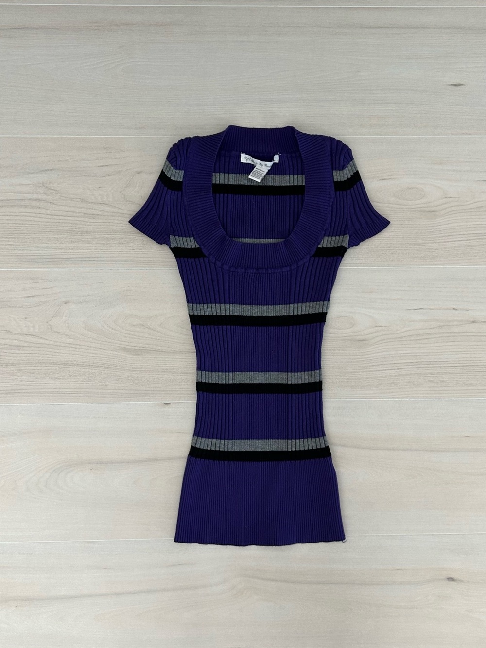 love by design striped fitted short sleeve sweater